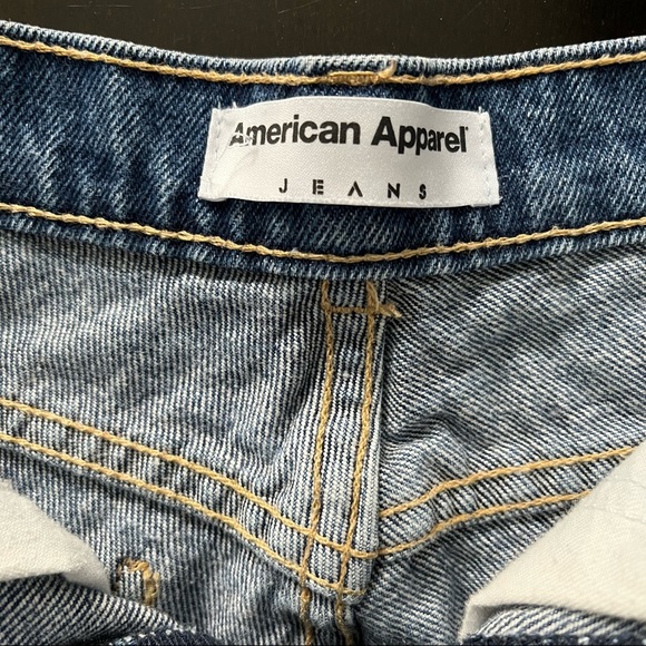 American apparel high waisted cuffed jean shorts 26 - Picture 5 of 6